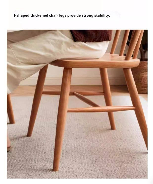 Set 4 pcs Cherry Solid Wood Modern Minimalist Nordic Style Backrest Chair