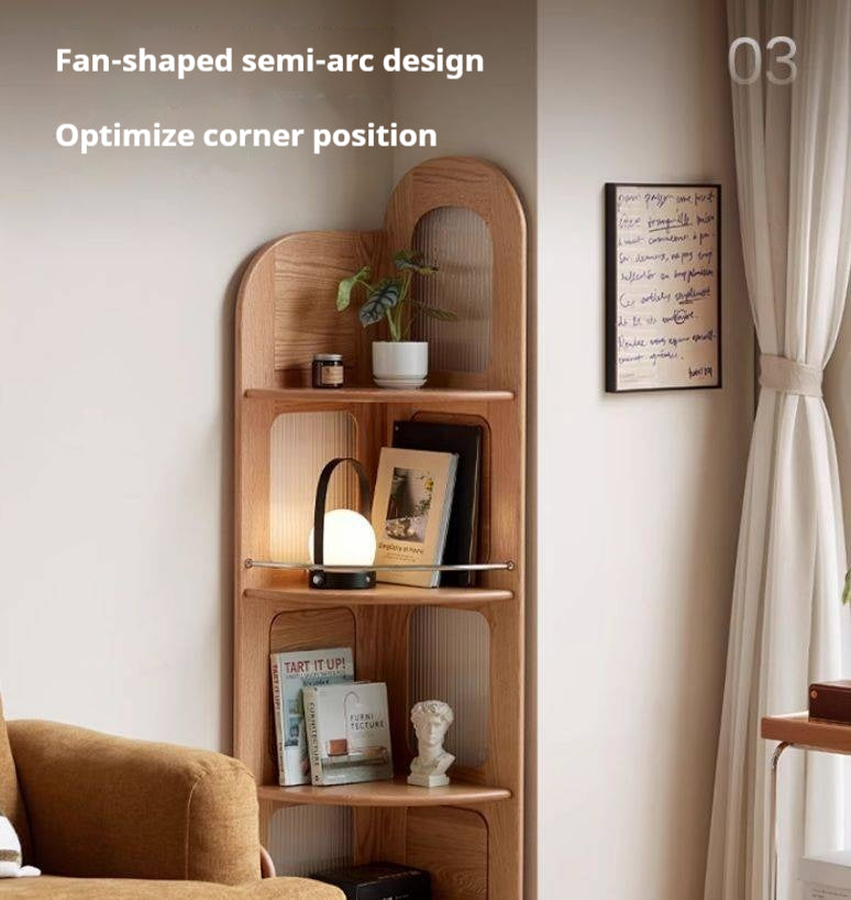 Oak, Ash Solid Wood Bookshelf Household Corner Storage Rack