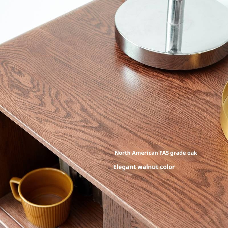 Oak Solid Wood, Solid Rubberwood Side Cabinet