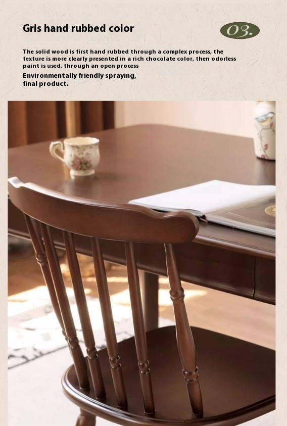 Set 4 pcs Black Walnut Solid Wood Dining Chair