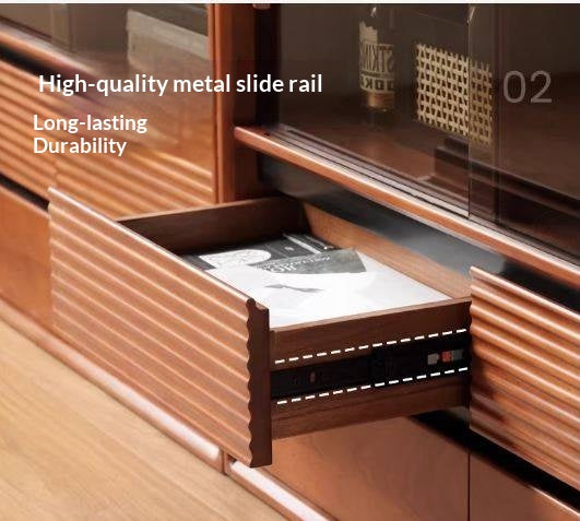 Poplar Solid Wood Vintage Style Study Storage Cabinet