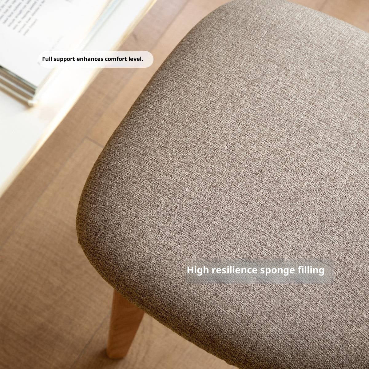 Oak Solid Wood Backrest Dining Chair.