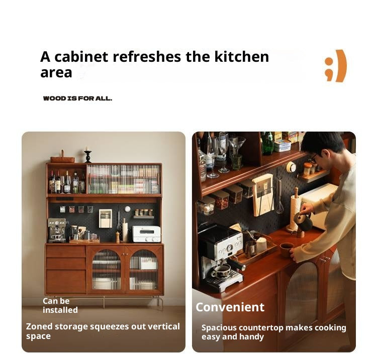 Poplar Solid Wood Style Retro Sideboard