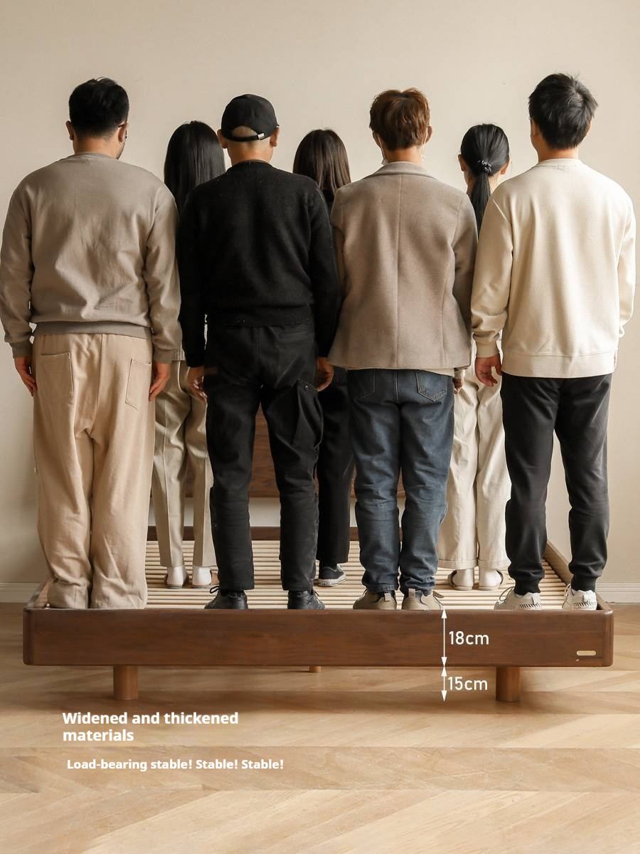 Black Walnut Solid Wood Suspended Modern Simple Bed