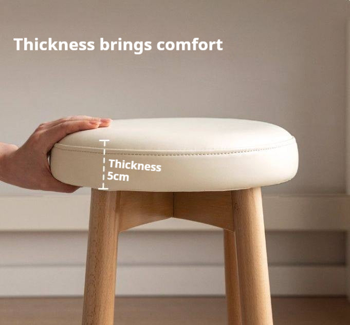 Solid Rubberwood Modern Soft Makeup Stool