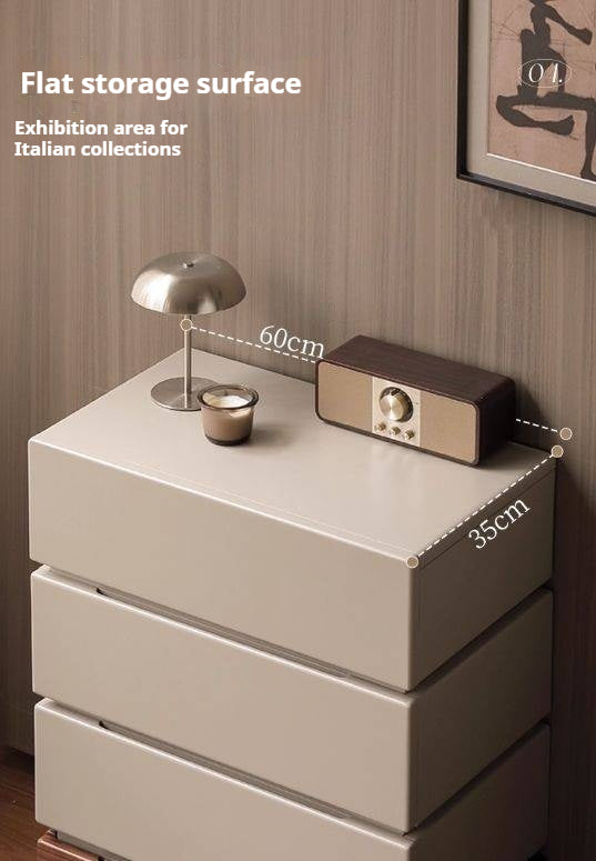 Black Walnut Solid Wood Italian Light Luxury Side Cabinet.