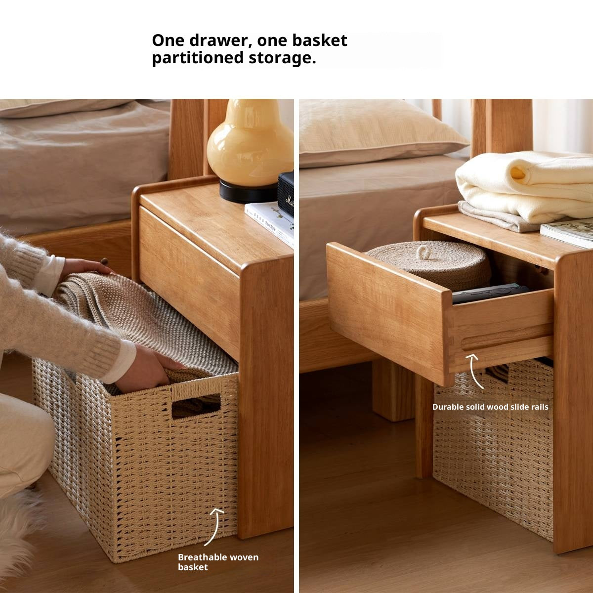 Solid Rubberwood Multifunctional Clothes Rack