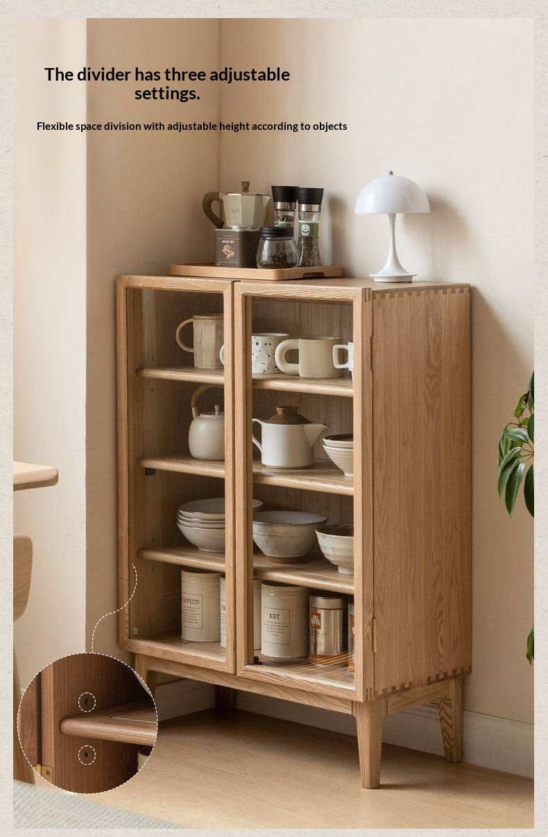 Ash Solid Wood Storage Sideboard