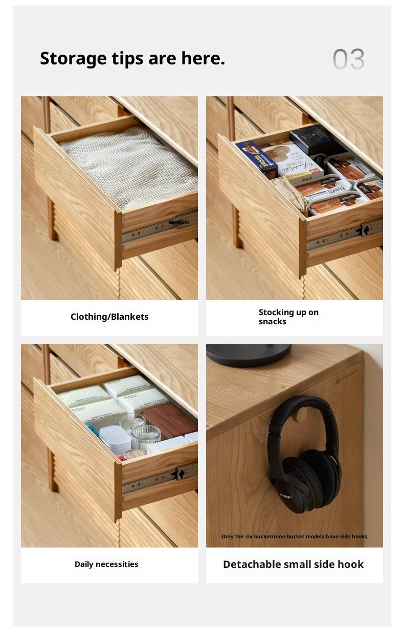 Ash Solid Wood Modern Minimalist Chest Of Drawers