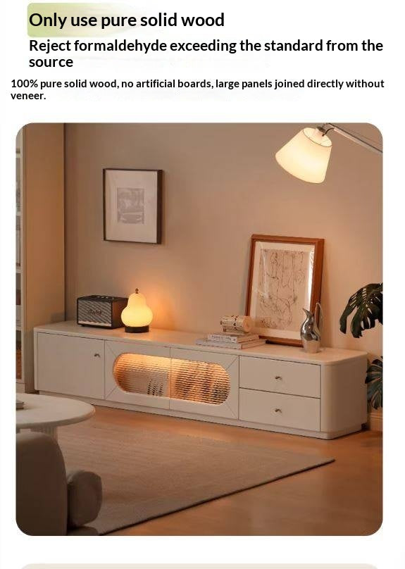 Solid RubberWood TV Cabinet Floor-Standing Low Cabinet.