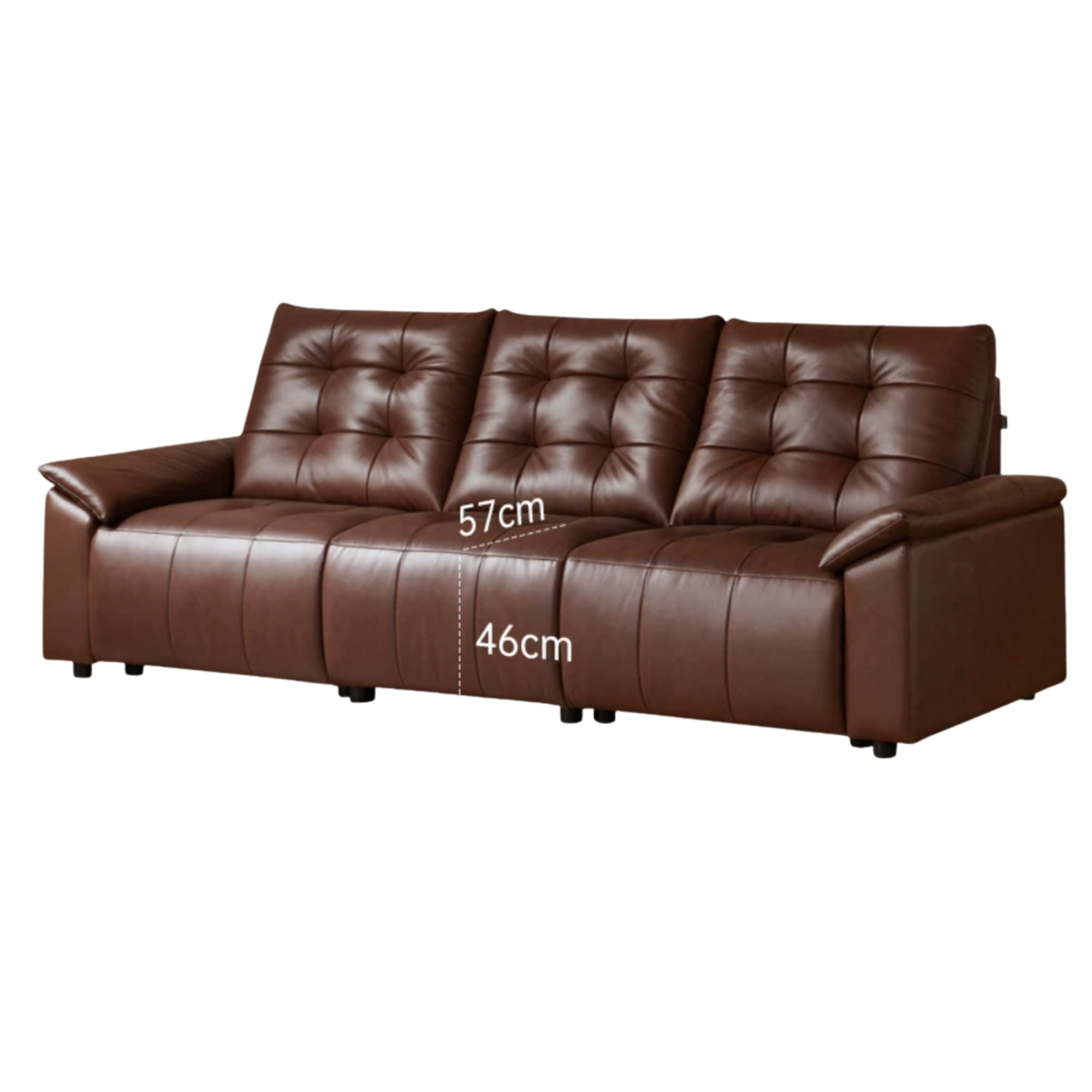 Genuine Leather Zero-Wall Recliner – Piano-Key Electric Sofa