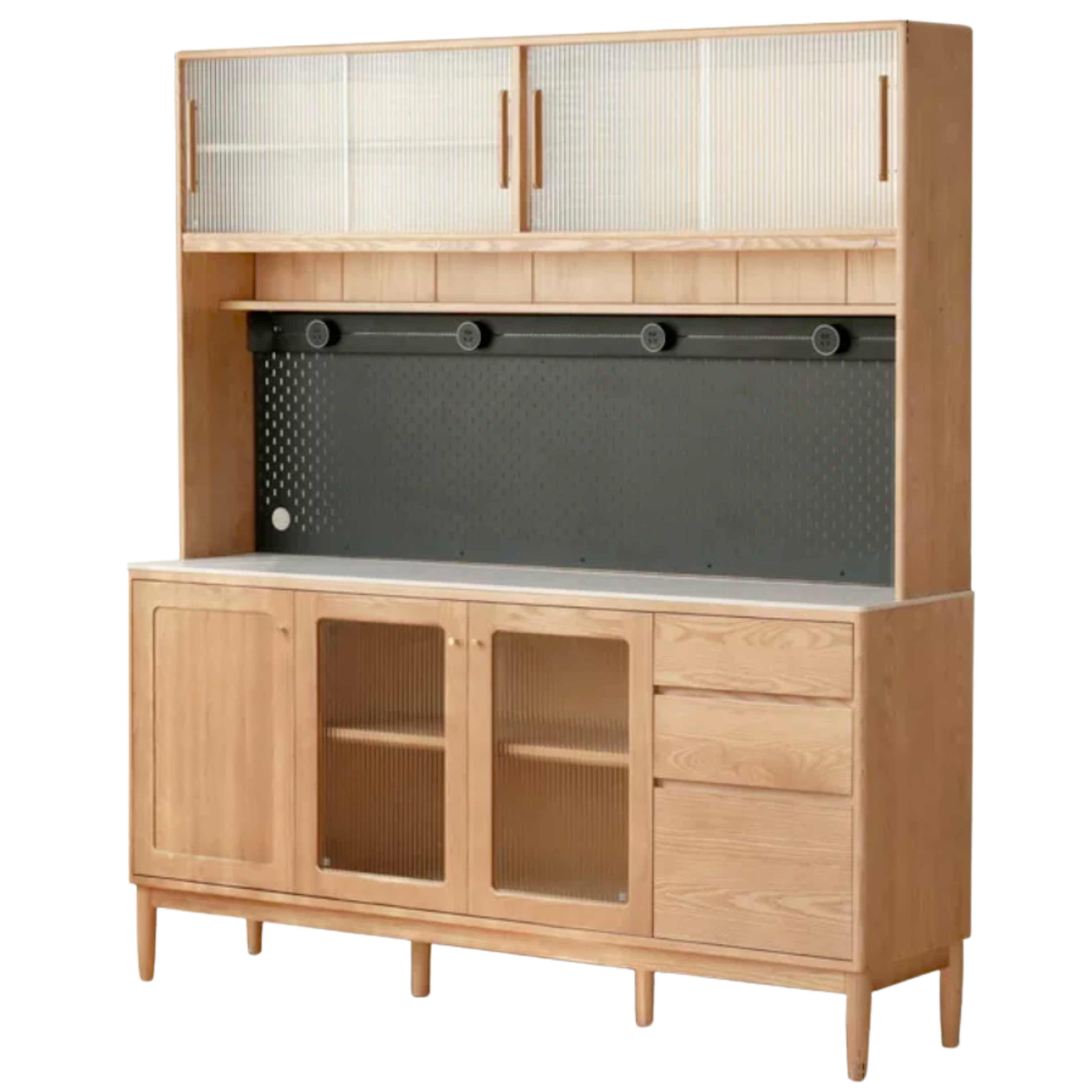 Ash Solid Wood Rock Board Dining Sideboard