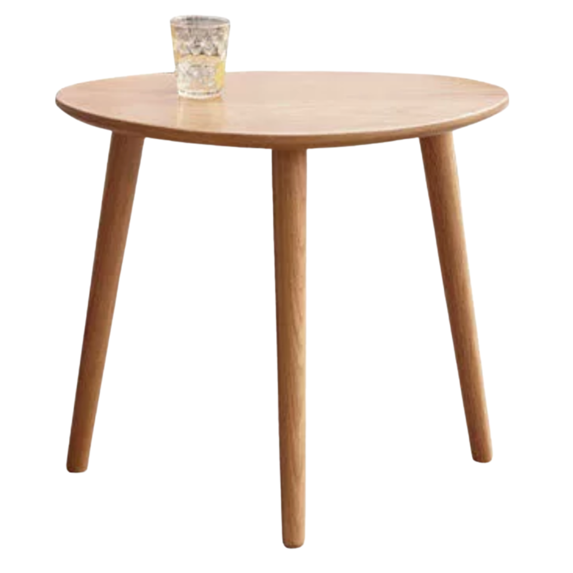 Rubberwood, Oak Solid Wood Walnut Color Side Table
