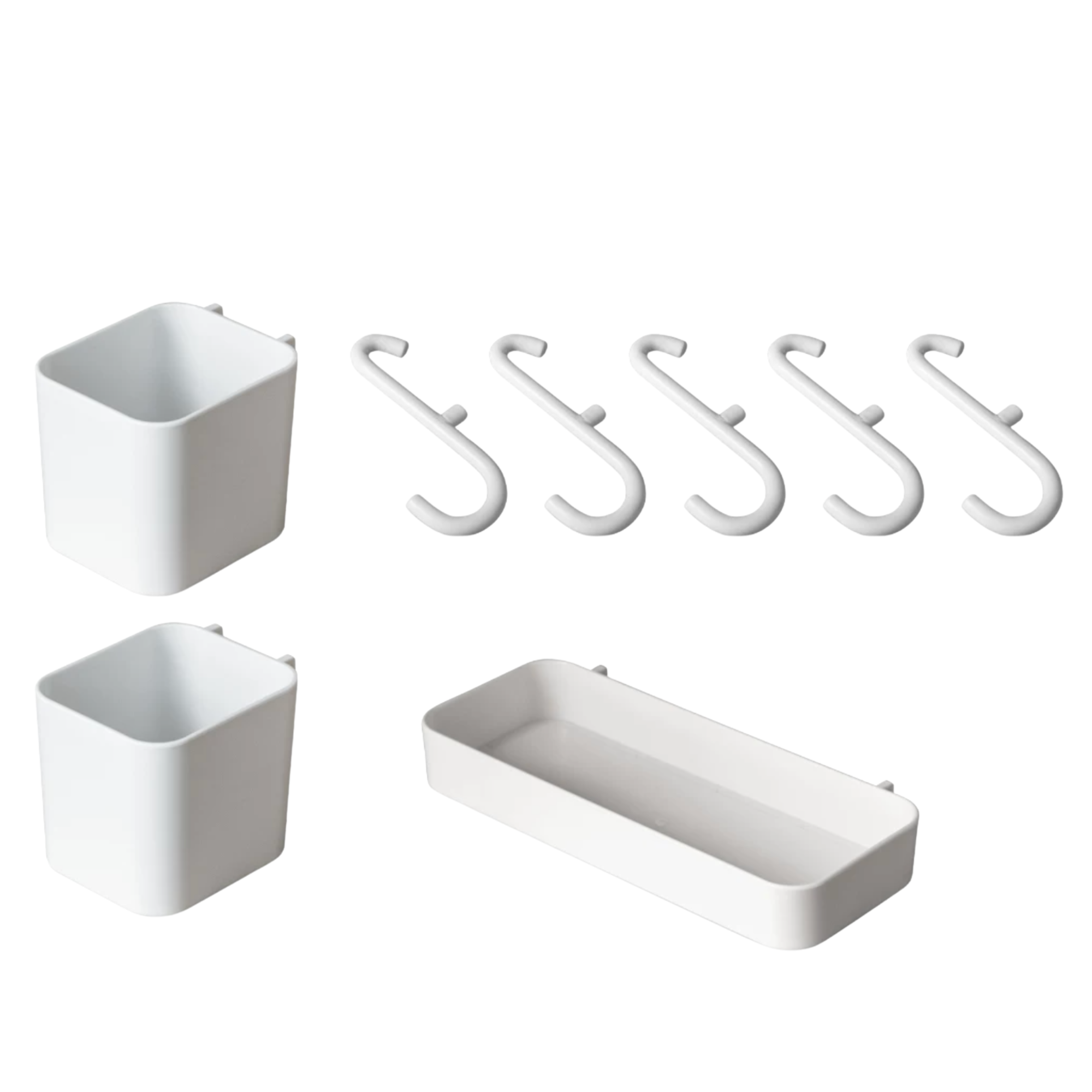 Accessory Set – Slate Lazy Susan Turntable, Stainless Steel Hooks, and Bookcase Mat