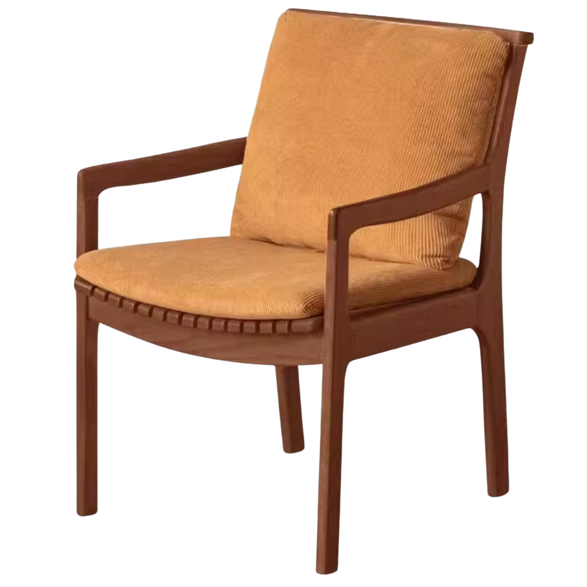 Oak Solid Wood Armchair, dual Reading Chair with Sculpted Back, Home Office Desk Chair