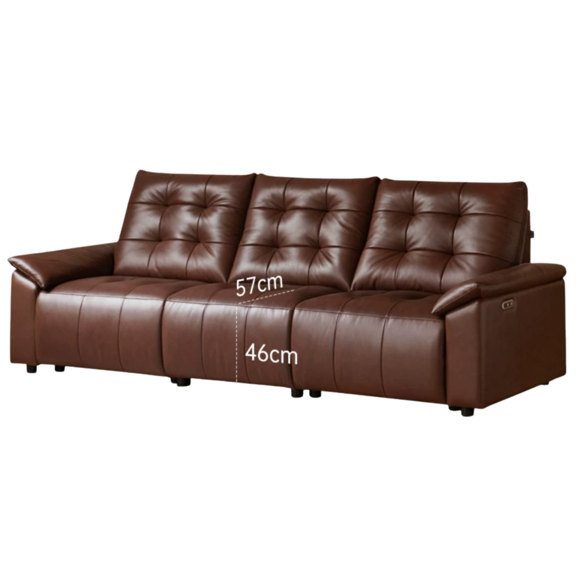 Genuine Leather Zero-Wall Recliner – Piano-Key Electric Sofa