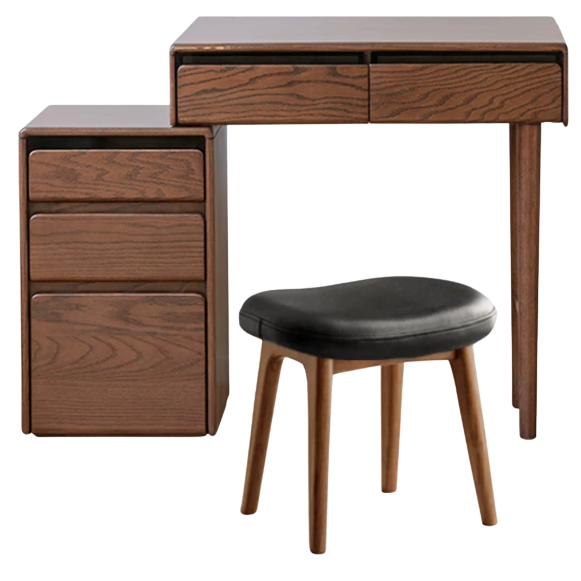 Oak Solid Wood Retractable Modern Vanity Table.
