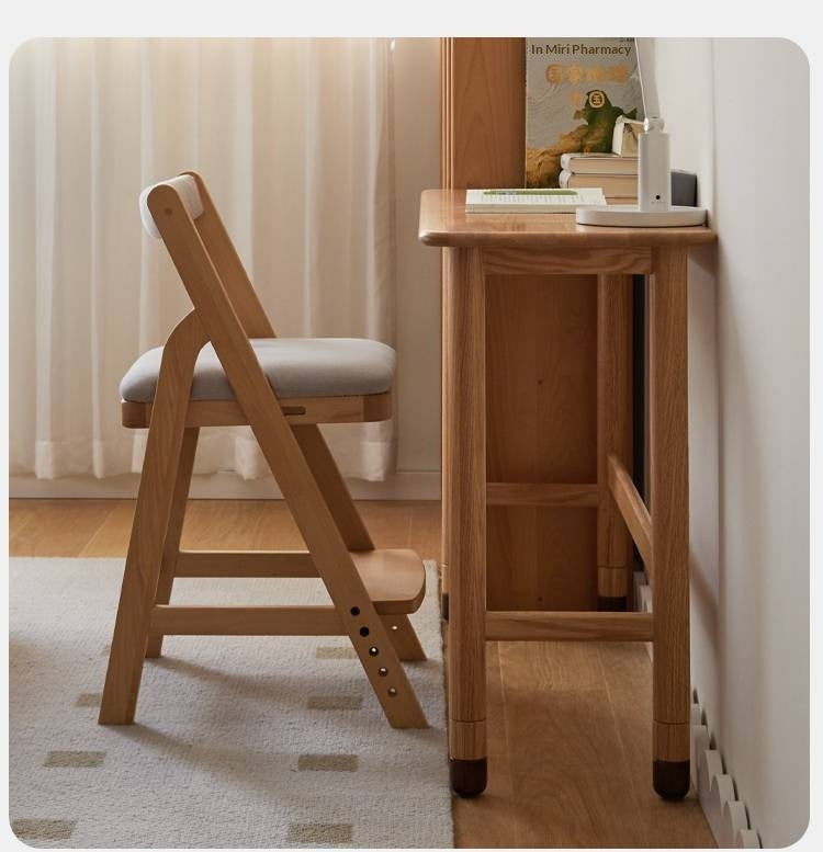 Oak Solid Wood Lifting Study Table Narrow Kids Desk