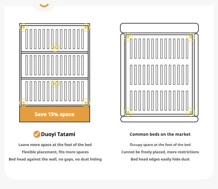 European Beech Solid Wood Platform Bed — Headboard-Free, Simple Design