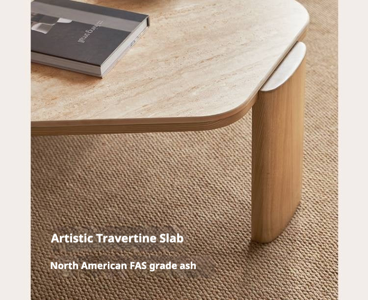 Ash Solid Wood Wabi-Sabi Style Coffee Table