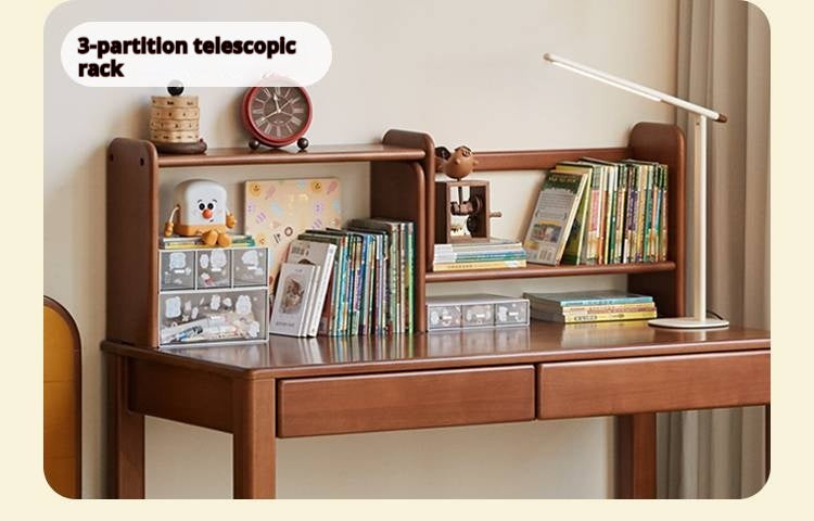 Poplar Solid Wood Children's Study Table Bookshelf Integrated.