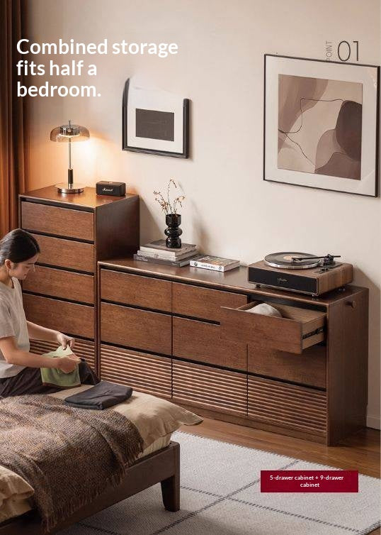 Solid Longan Hardwood Chest of Drawers