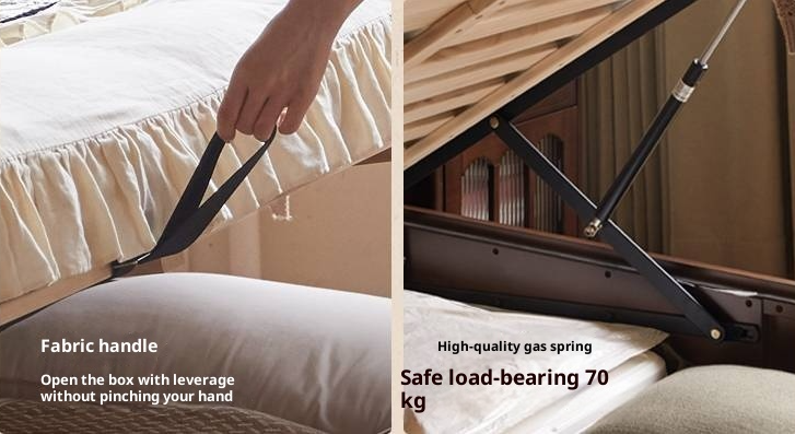 Poplar Solid Wood Box Bed, French Retro Style