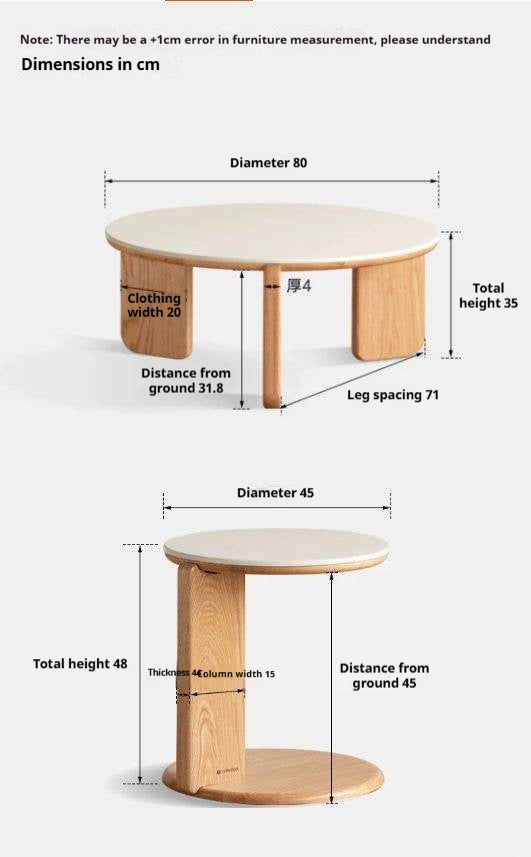 Oak, Ash, White Ash, Tulipwood Solid Wood Slate Coffee Table