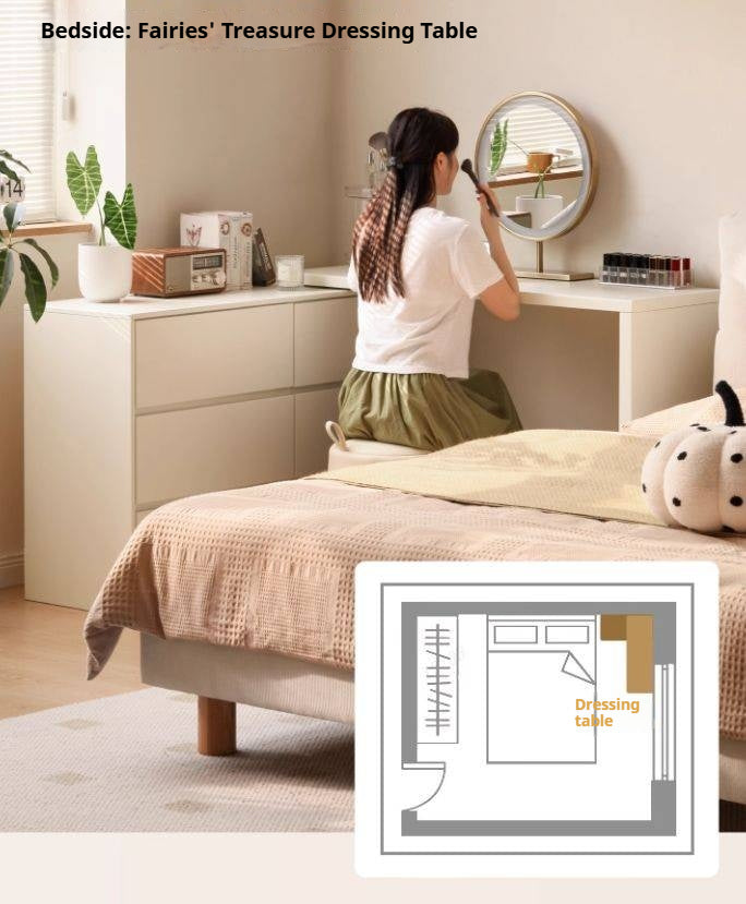 Poplar Solid Wood Makeup Table and Stretchable Vanity Table.