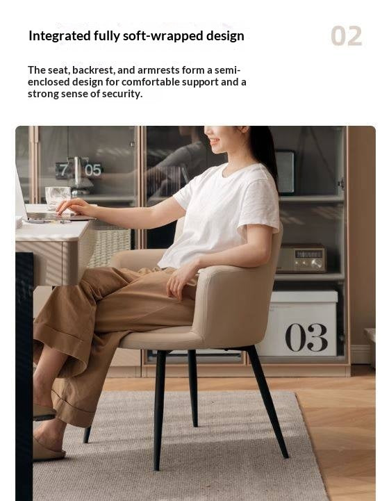 Organic Leather Soft Comfortable Italian Light Luxury Computer Chair