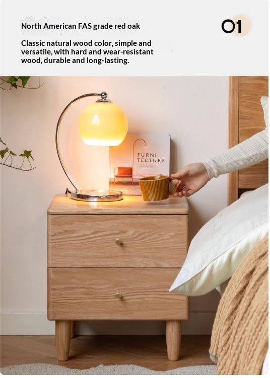 Black Walnut Solid Wood Italian Light Luxury Style Nightstand