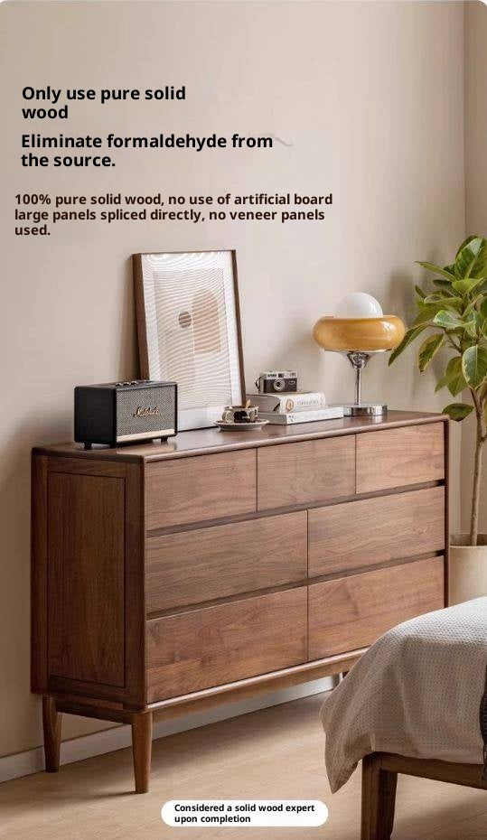 Black Walnut, Ash Solid Wood Chest of Drawers