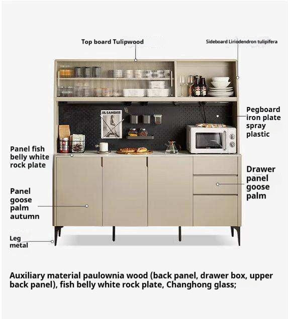 Tulipwood Solid Wood Light Luxury Dining Sideboard