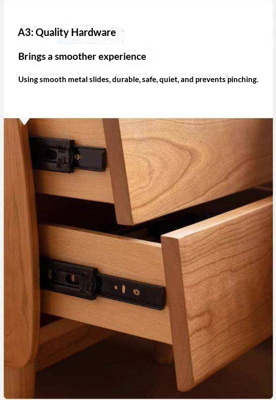 Cherry Wood Waves Nightstand.
