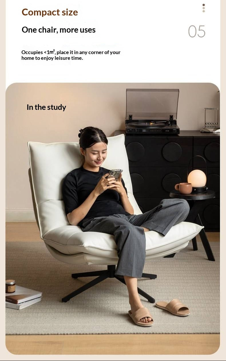 Italian Modern Swivel Lounge Chair with Upholstered Cushion eco leather