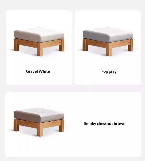 Ash, Oak, Black Walnut Solid Wood Fabric Footstool