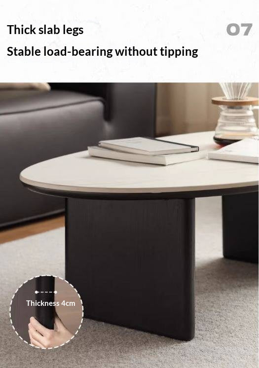 Ash Solid Wood Nordic Aesthetic Top Slab Coffee Table