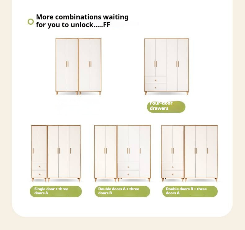 Oak Solid Wood Modern Wardrobe.
