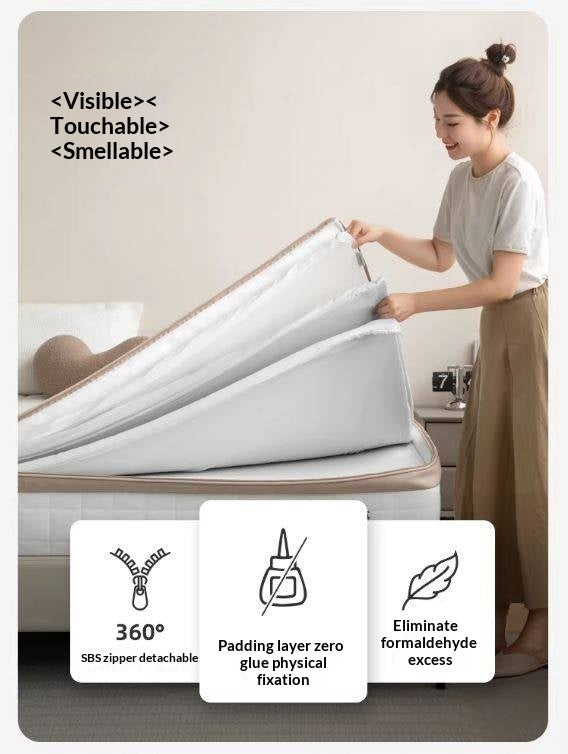 Zero-Glue Adjustable Spring Latex Mattress — Thick and Anti-Mite Support