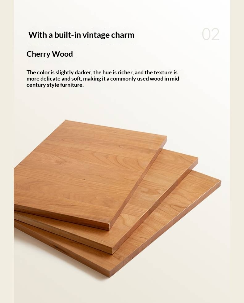 Cherry Solid Wood Fabric Soft Backrest Bed Modern Minimalist