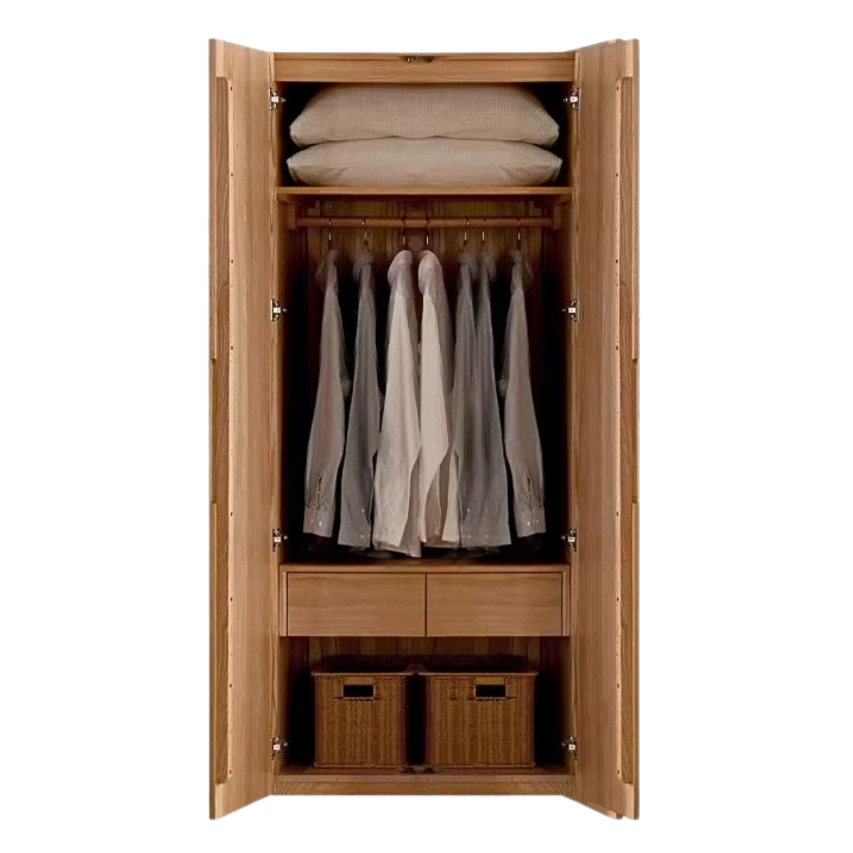 Oak Solid Wood Nordic Wardrobe.