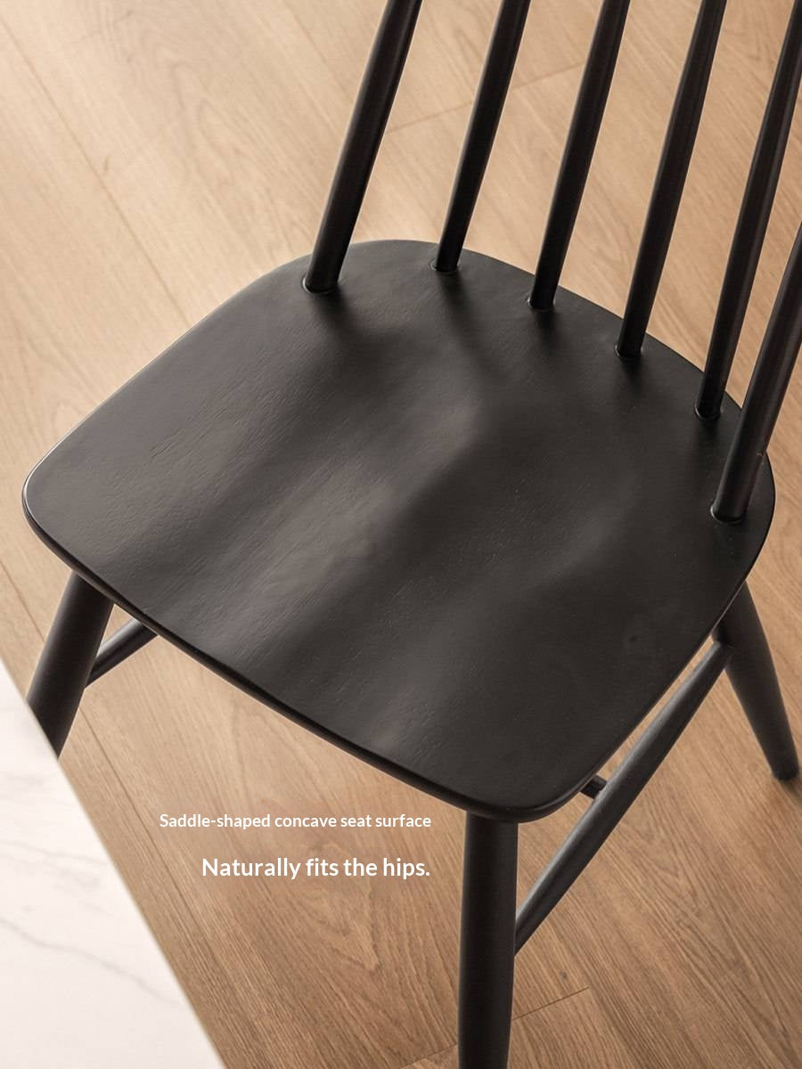 4 pcs -Solid RubberWood Windsor Dining Chair, Modern Spindle Back Chair, Scandinavian Farmhouse Style Kitchen