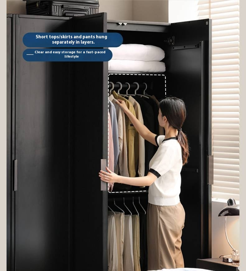 Pine Solid Wood Modern Wardrobe with Light