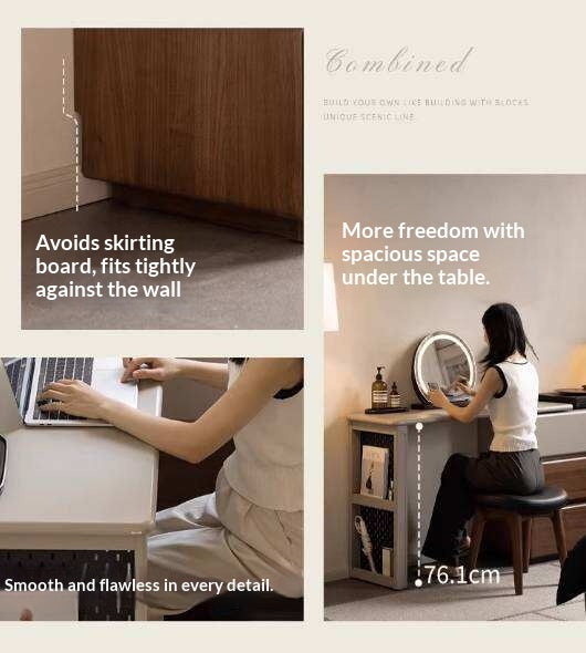 Black Walnut, Poplar Solid Wood Vanity Table Modern Italian Design