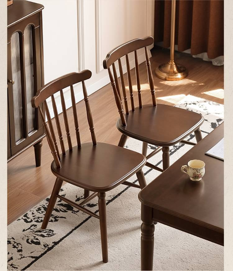 Set 4 pcs Black Walnut Solid Wood Dining Chair