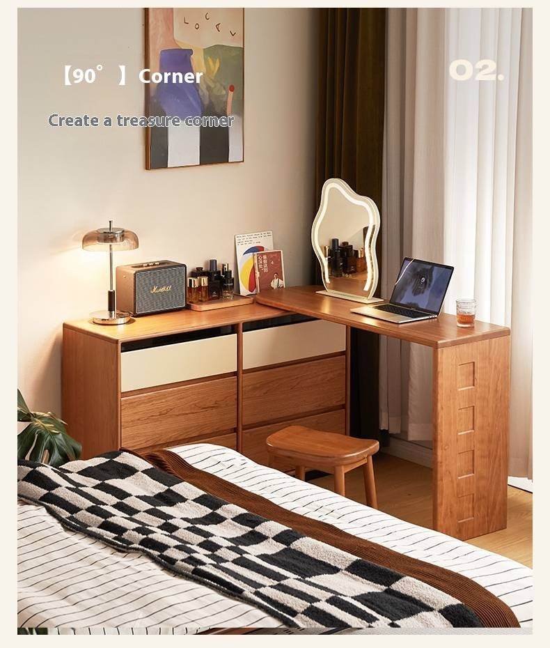 Cherry, Tulipwood Solid Wood Modern Style Vanity Table.