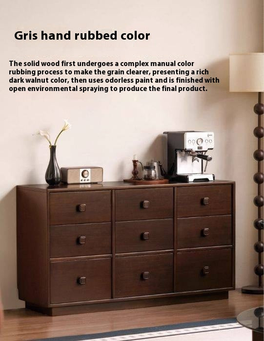 Poplar Solid Wood Retro Middle Ancient Style Drawer Cabinet