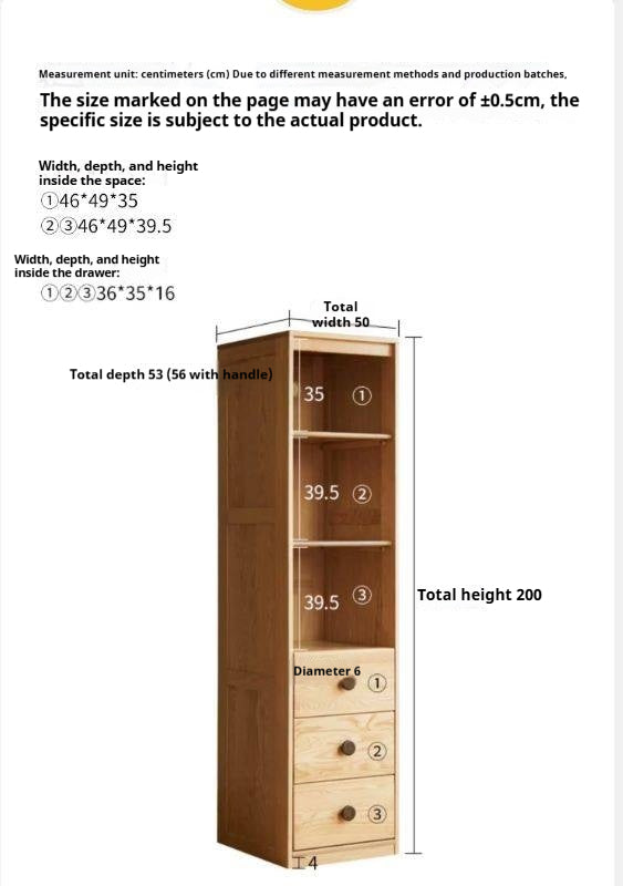 Oak Solid Wood Kids Wardrobe Armoire with Open Shelf and Drawer Combo