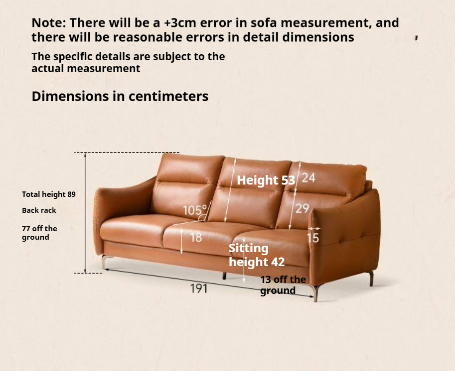 Genuine Top-Grain Leather Sofa – Modern