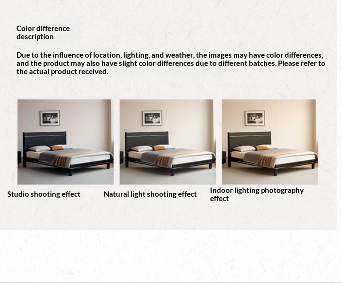 Poplar, Ash Solid Wood Large Board High Headboard Double Household Large Bed